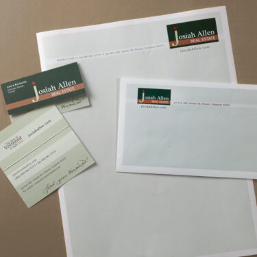 Josiah Allen Real Estate logo and stationery